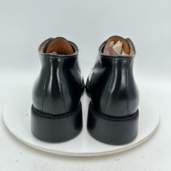 Pawelk's Men Size EU 44 US 10 Black Leather Moc Toe Lace Up Ankle Chukka Boot - Picture 5 of 12